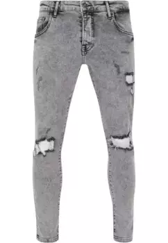 Удобные джинсы 2Y Studios "Мужские укороченные джинсы 2Y Studios Skinny 2Y Destroyed", серый