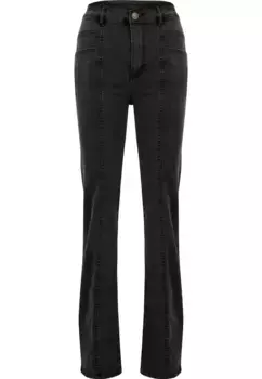 Удобные джинсы URBAN CLASSICS " Urban Classics Women's Ladies High Waist Straight Slit Denim Pants" (1 шт.), цвет Blackwashed