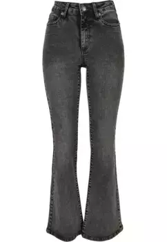 Удобные джинсы URBAN CLASSICS " Urban Classics Women's Ladies High Waist Flared Denim Pants" (1 шт.), цвет Black-Heavy-Acid-Washed