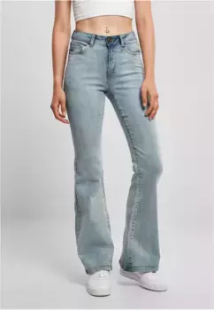 Удобные джинсы URBAN CLASSICS " Urban Classics Women's Ladies High Waist Flared Denim Pants" (1 шт.), цвет Tintedlightbluewashed