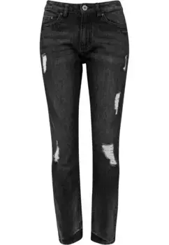 Удобные джинсы URBAN CLASSICS " Urban Classics Women's Ladies Boyfriend Denim Pants" (1 шт.), цвет Blackwashed