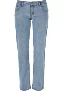 Удобные джинсы URBAN CLASSICS " Urban Classics Women's Ladies Low Waist Straight Denim Pants" (1 шт.), голубой