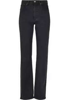 Удобные джинсы URBAN CLASSICS " Urban Classics Women's Ladies Highwaist Straight Slit Denim Pants" (1 шт.), цвет Blackwashed