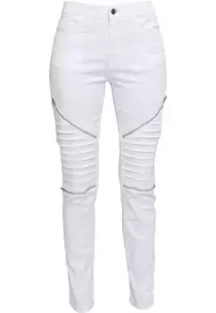 Удобные джинсы URBAN CLASSICS "Женские эластичные байкерские брюки Urban Classics" (1 шт.), белый