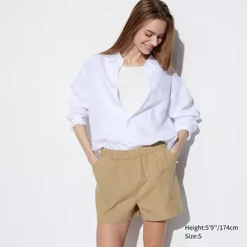 Удобные хлопковые шорты UNIQLO, бежевый
