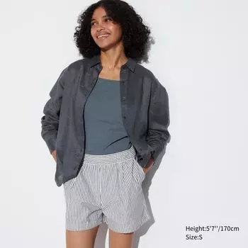 Удобные хлопковые шорты в полоску UNIQLO, белый