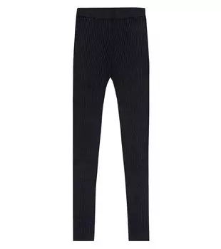 Удобные кашемировые леггинсы в рубчик Loro Piana, синий