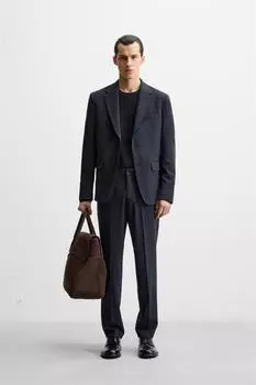 Удобные костюмные брюки ZARA, цвет Bluish