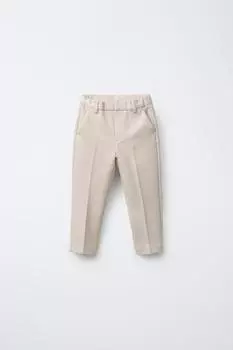 Удобные костюмные брюки ZARA, светло-бежевый