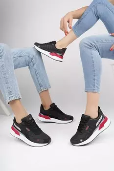 Удобные кроссовки Felips для ходьбы и бега на шнуровке, спортивная обувь унисекс Muggo, черный красный