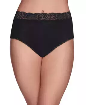 Удобные кружевные трусики с эффектом стройности 13281, также доступны в увеличенных размерах Vanity Fair, черный