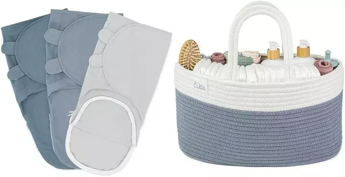 Удобные пеленальные одеяла Cubs для девочек и мальчиков и органайзер для подгузников в комплекте Comfy Cubs