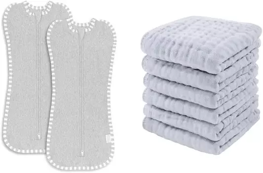 Удобные пеленальные одеяла для детенышей и детские мочалки в комплекте Comfy Cubs