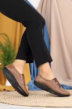 Удобные повседневные туфли для мам на специальном гелевом каблуке Comfort 704 Woggo, норка