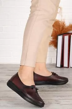 Удобные повседневные туфли для мам на специальном гелевом каблуке Y66 Woggo, бургундия