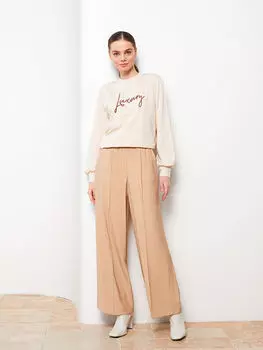 Удобные прямые женские брюки с эластичной резинкой на талии LCW Modest