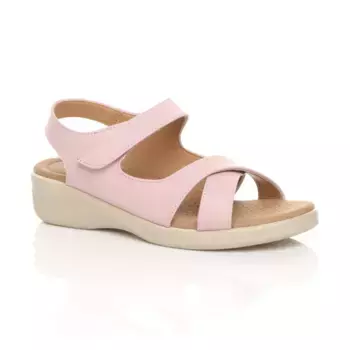 Удобные сандалии из искусственной кожи на низкой танкетке с ремешками AJVANI, розовый