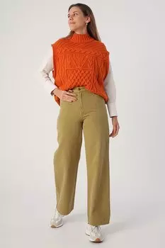 Удобные широкие брюки цвета хаки из 100 % хлопка ALL DAY