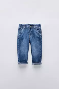 Удобные свободные джинсы ZARA, средне-синий