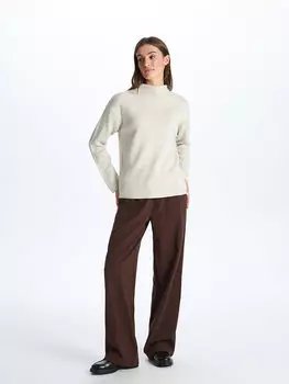 Удобные женские брюки с эластичной резинкой на талии LCW Casual, коричневый