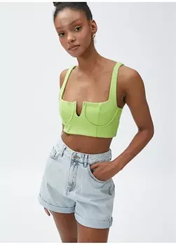 Удобные женские джинсовые шорты цвета индиго с высокой талией Koton