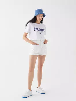 Удобные женские джинсовые шорты с эластичной резинкой на талии LCW Jeans, белое родео