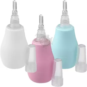 Удобный мягкий детский силиконовый назальный аспиратор вакуумный отсос для носа очиститель слизи и соплей Babyono