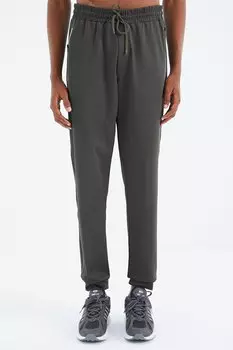 Удобный мужской спортивный костюм цвета хаки со шнуровкой и карманами TOMMYLIFE, хаки