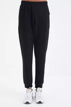 Удобный мужской спортивный костюм на шнуровке черного цвета с детальным принтом TOMMYLIFE