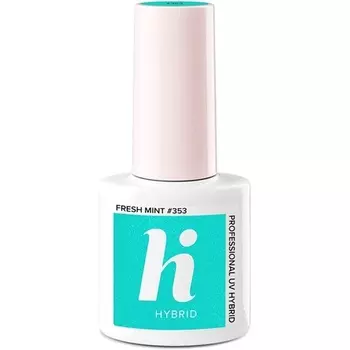 УФ-гель-лак для ногтей популярных бежевого, синего, коричневого, розового, желтого, золотого, зеленого и серого цветов 5 мл 353 Свежая мята, Hi Hybrid
