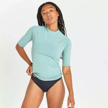 УФ рубашка для серфинга женская с короткими рукавами - Top 100 светлый хаки OLAIAN, цвет gruen