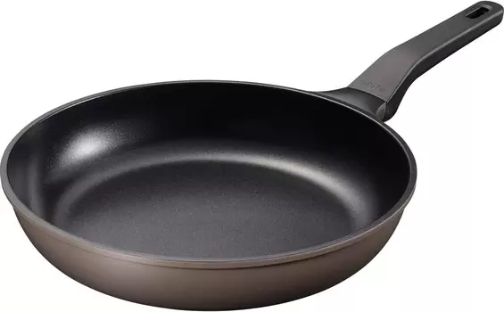 Ufufu Ufufu RB-1844 Сковорода, 11,0 дюймов (28 см), проста в использовании, плоская внутренняя поверхность, без креплений, без ПФОК, обработка фторсодержащей смолой WAHEI FREIZ, Brown (French Toast 19-1012Tcx)