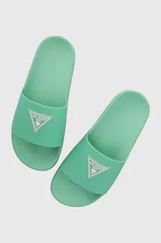 Угадай ПЛЯЖНЫЕ ТАПОЧКИ Guess, бирюзовый