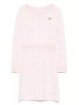 Угадайте детское платье с монограммой и жаккардом Guess Kids, розовый