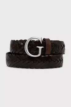 Угадайте кожаный ремень Guess, коричневый