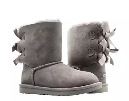 UGG Australia Bailey Bow II Серые детские сапоги для больших детей 1017394K-СЕРЫЙ, серый