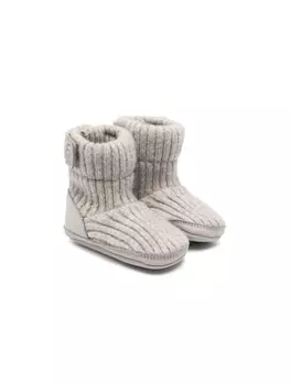 UGG Kids ботинки в рубчик с тисненым логотипом, серый