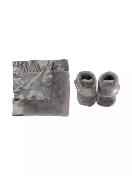 UGG Kids пинетки с нашивкой-логотипом, серый