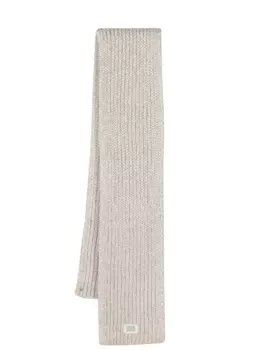 UGG Kids шарф крупной вязки с нашивкой-логотипом, серый