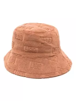 UGG махровая панама с тисненым логотипом, коричневый