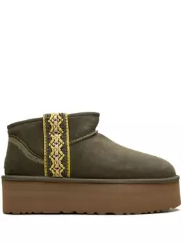 Угги Classic Ultra Mini Braid Burnt Olive UGG, зеленый