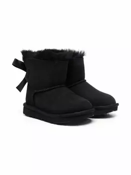 Угги детские UGG Kids Bailey Bow II замшевые на завязках, черный