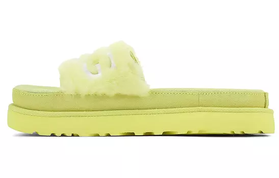 Сандалии UGG Laton Fur Slide Yellow Slippers Women's