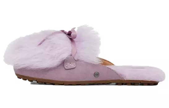 Сандалии UGG Shaine Fluff Lightweight Cozy Flat Plush Slipper Pink Purple Women's