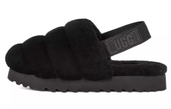 Сандалии UGG Super Fluff Slipper Black Women's