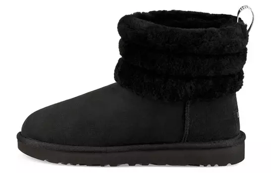 Угги UGG Classic Mini Fluff Quilted Boot 'Black' Women's