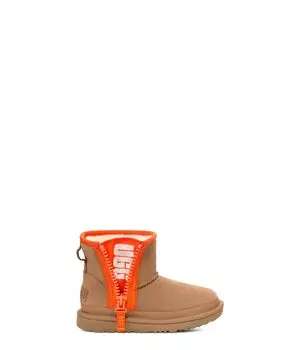 Угги UGG Kids Classic Mini Zipper Tape Logo (Little Kid/Big Kid), коричневый