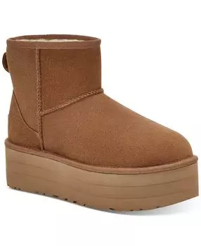 Угги Women's Classic Mini на платформе с теплой подкладкой UGG, коричневый