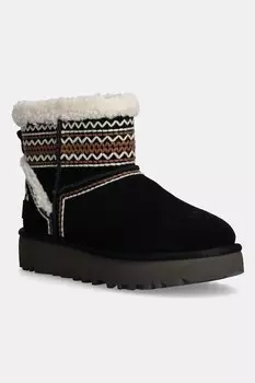 Угги замшевые зимние Classic Mini Atherson Ugg, черный