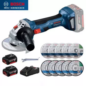 Угловая шлифовальная машина Bosch GWS180-Li + насадки, два аккумулятора, зарядное устрйоство